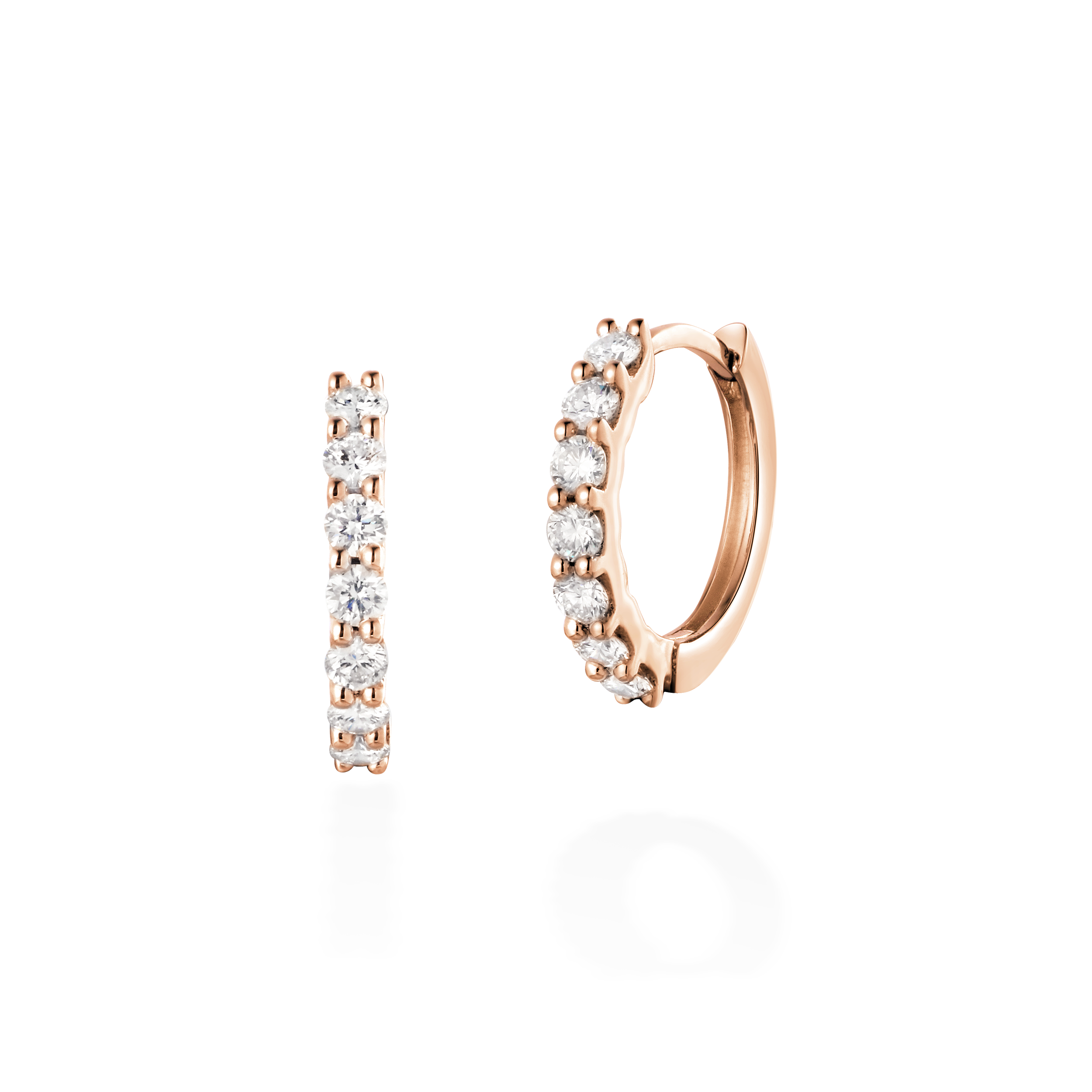 Large 9mm diamond hoop earrings